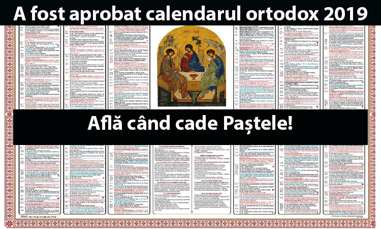 calendar ortodox 2019